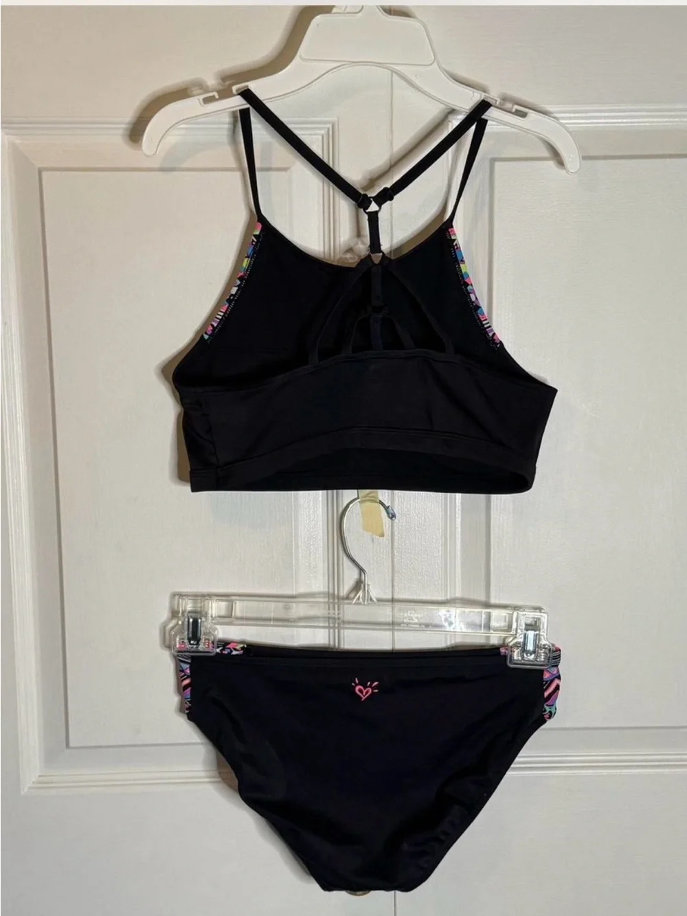 Justice Black Bikini Bottoms with Pink Tag